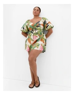 Paradiso Print Playsuit in Ivory