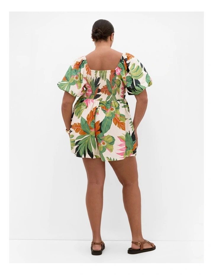 Paradiso Print Playsuit in Ivory image 2