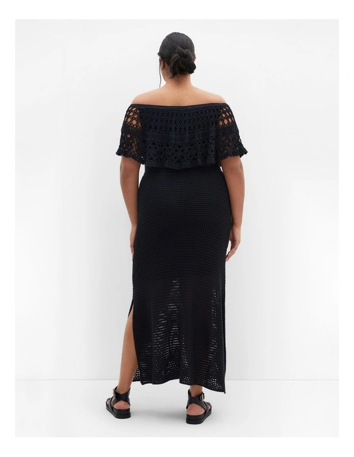 Callie Crochet Dress in Black image 2