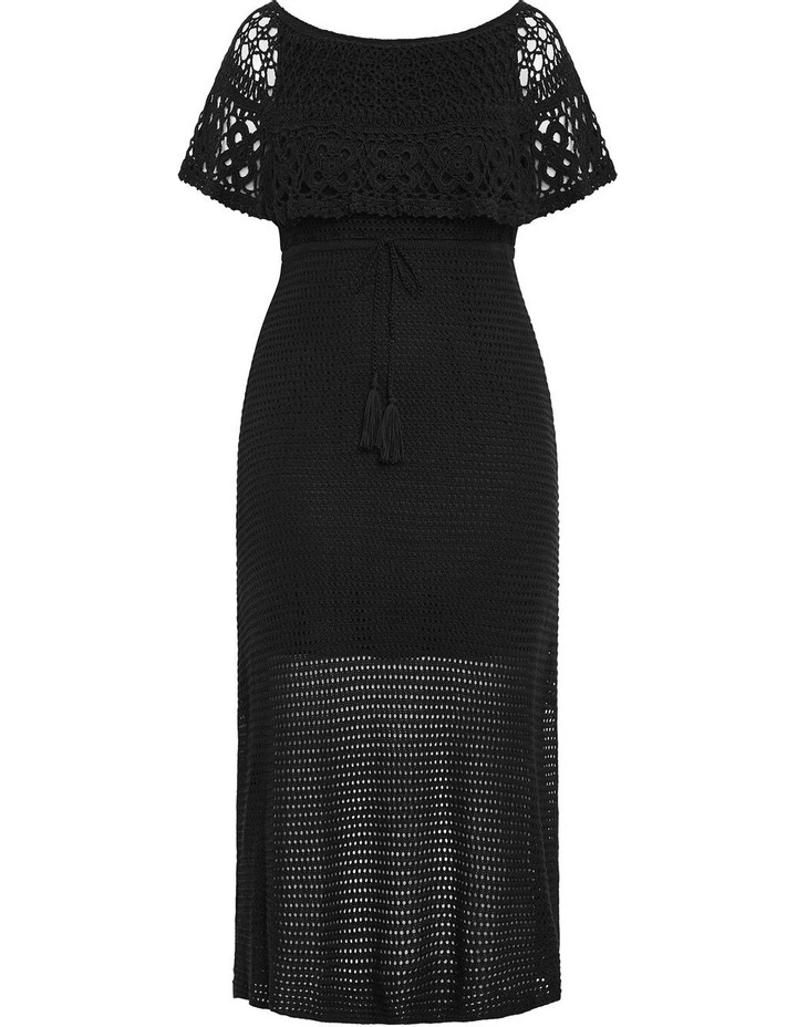 Callie Crochet Dress in Black image 3