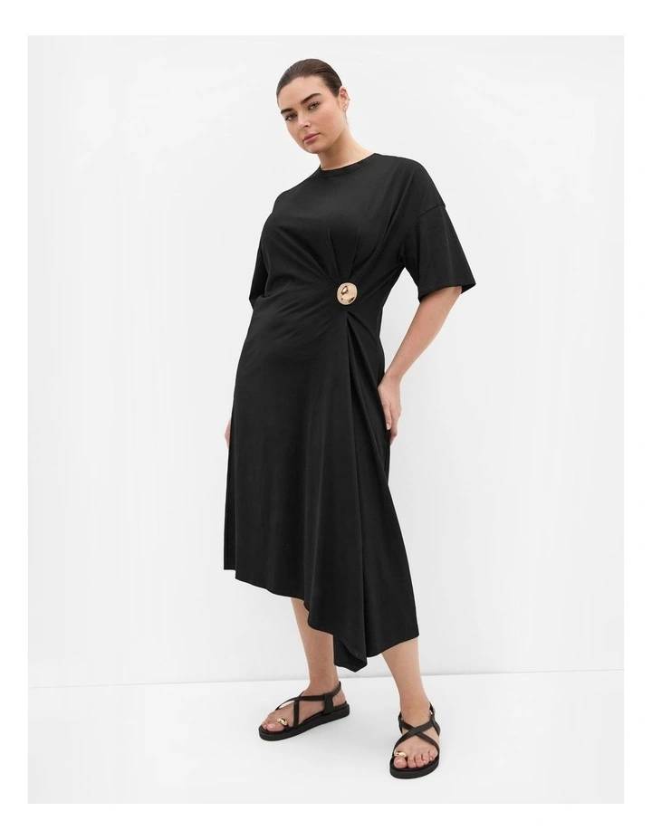 Fashion Tee Midi Dress in Black image 1