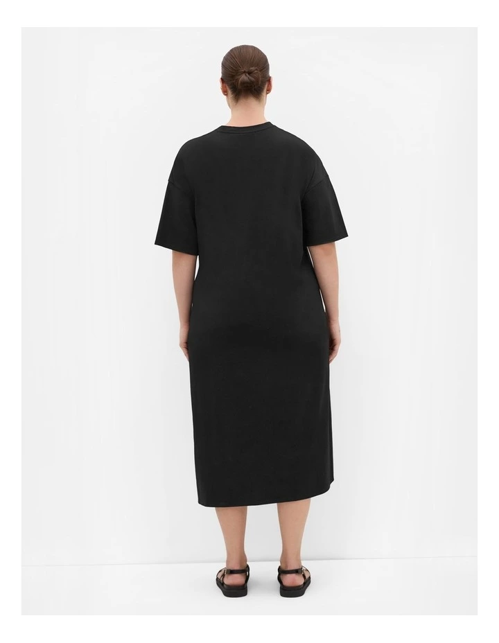 Fashion Tee Midi Dress in Black image 2