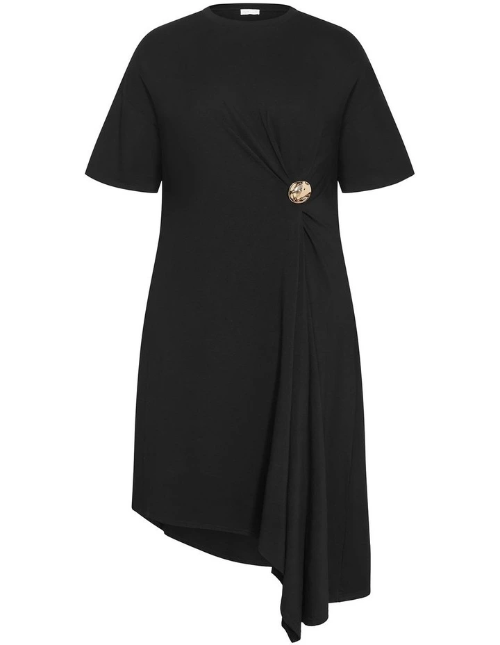 Fashion Tee Midi Dress in Black image 3
