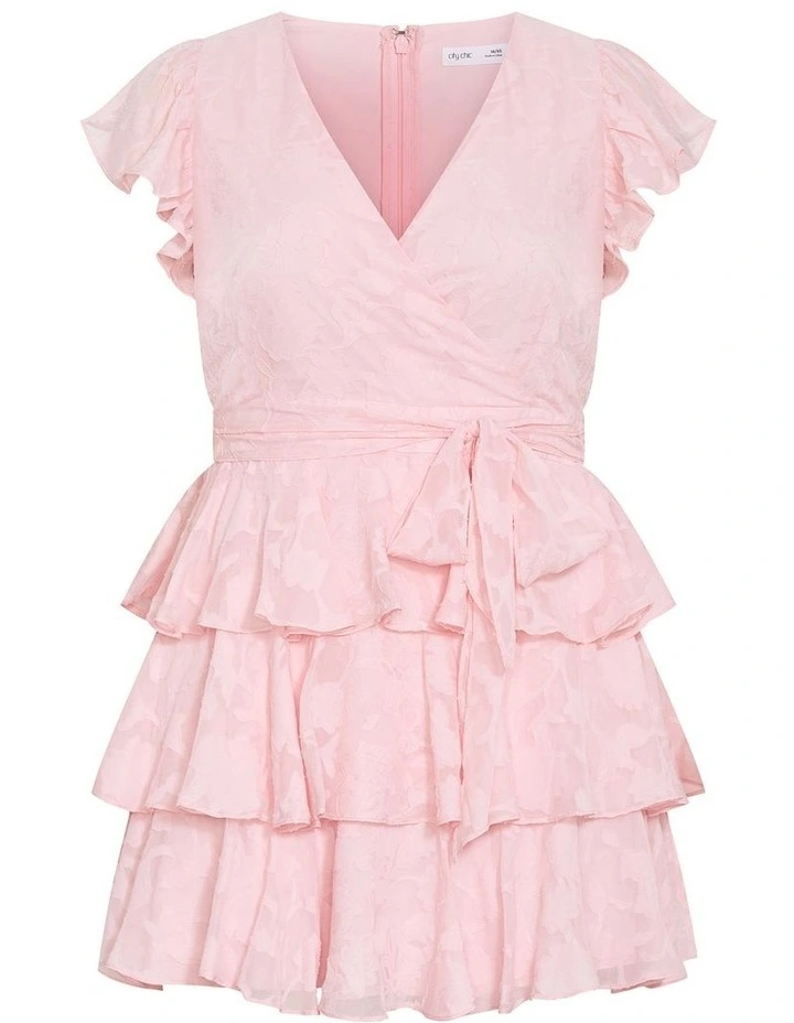 First Date Flutter Mini Dress in Dusty Pink image 3