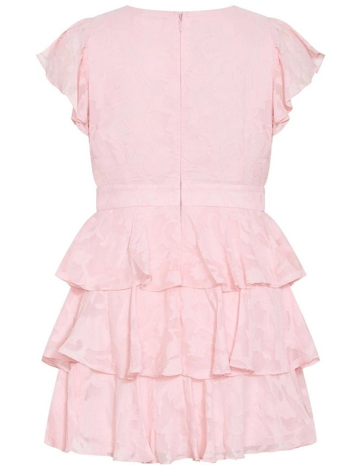 First Date Flutter Mini Dress in Dusty Pink image 4