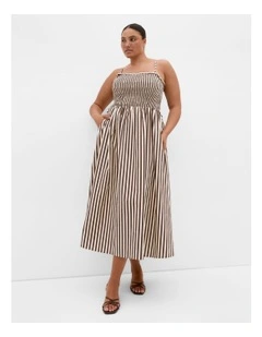 Jolie Stripe Maxi Dress in Chocolate