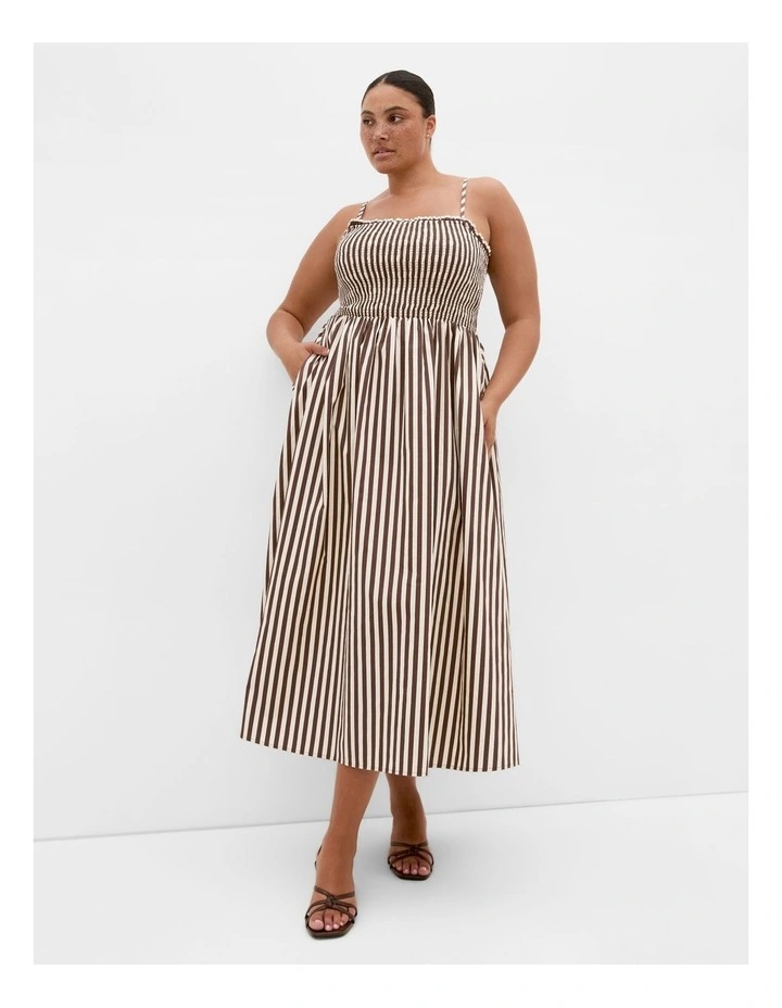 Jolie Stripe Maxi Dress in Chocolate image 1