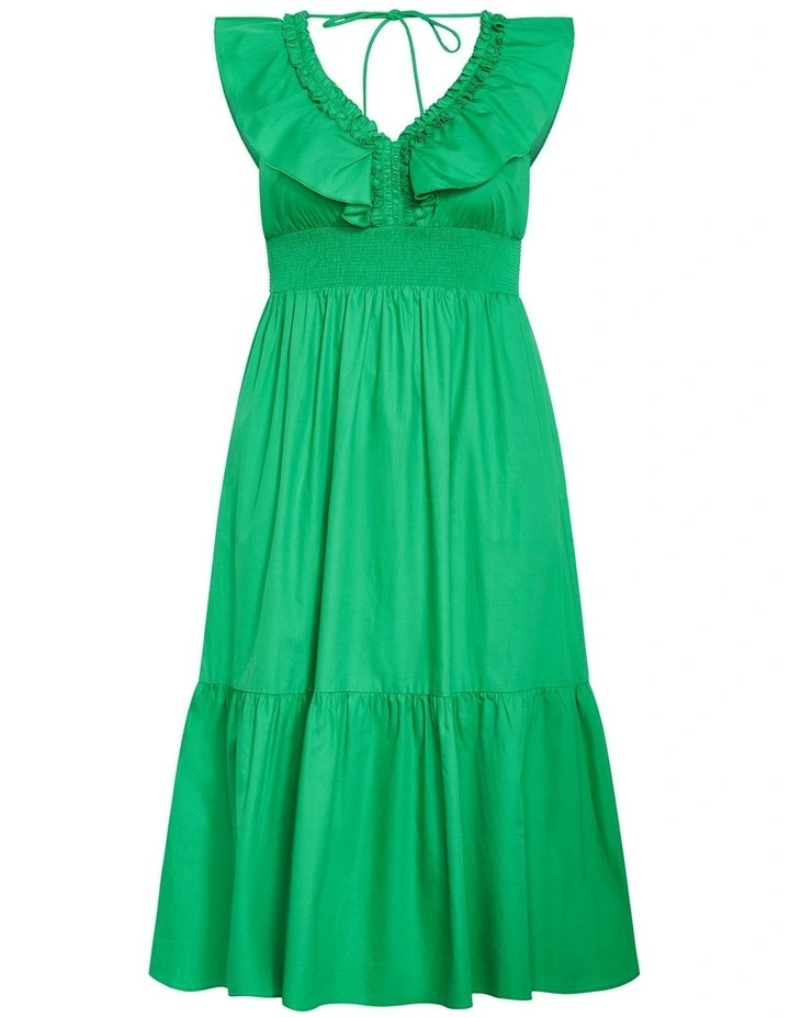 Kelly Ruffle Maxi Dress in Green image 3