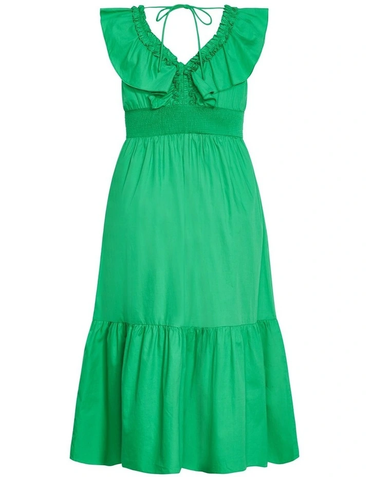 Kelly Ruffle Maxi Dress in Green image 4