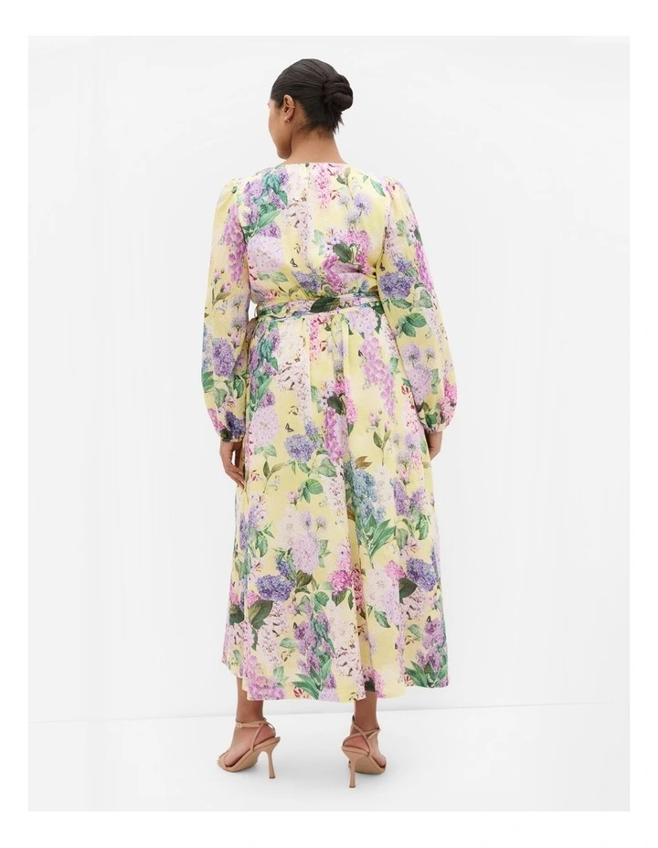 Anastasia Wrap Maxi Dress in Lemon image 2