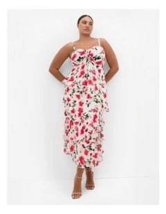 Skai Fleur Print Maxi Skirt in Ivory