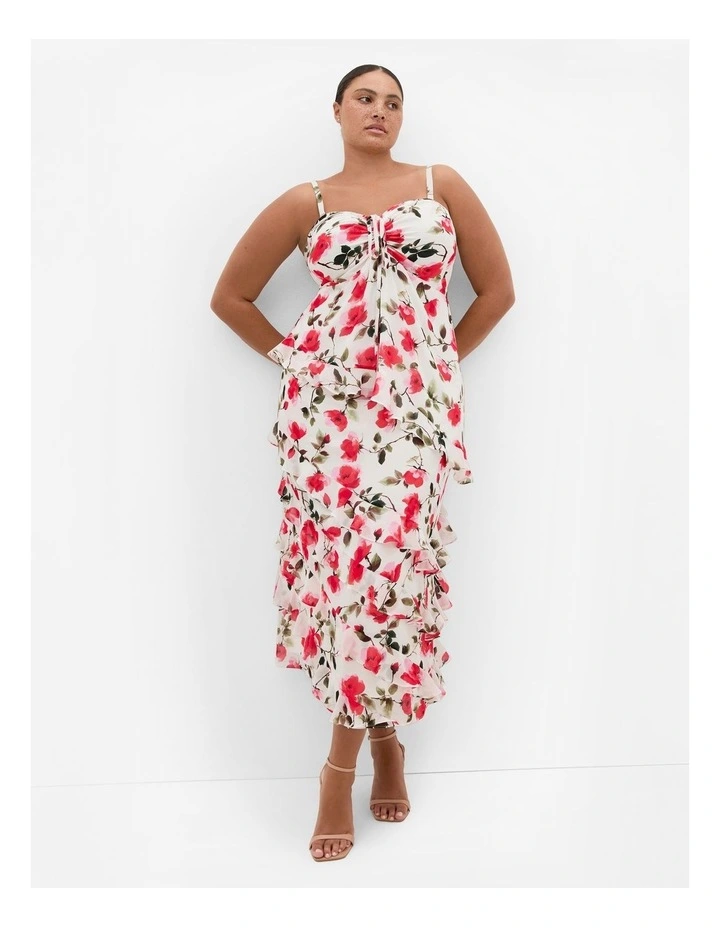 Skai Fleur Print Maxi Skirt in Ivory image 1