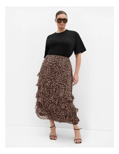 Skai Maxi Skirt in Leopard Print