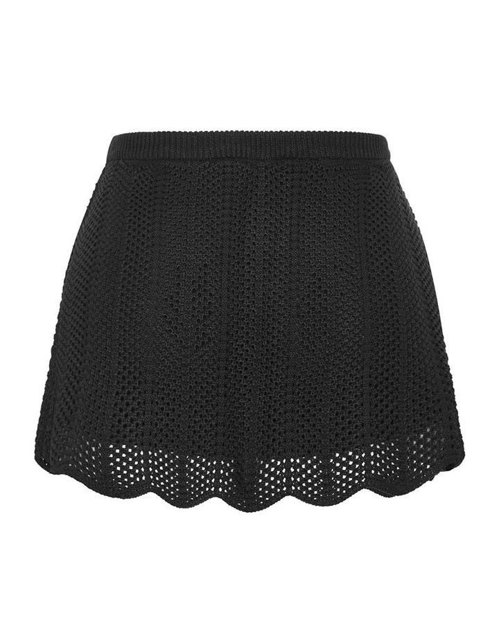 Crochet Tie Lined Mini Skort in Black image 4