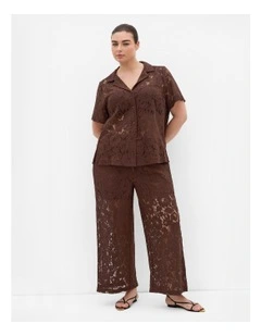 Lani Lace Pant in Chocolate