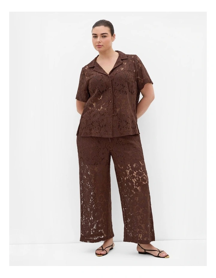 Lani Lace Pant in Chocolate image 1
