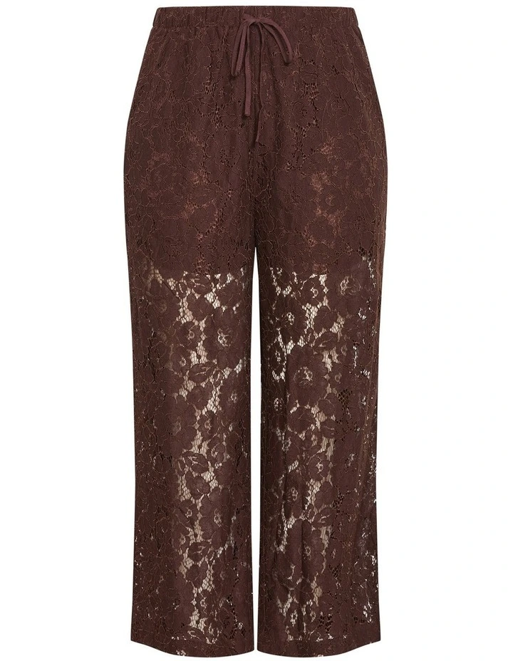 Lani Lace Pant in Chocolate image 3