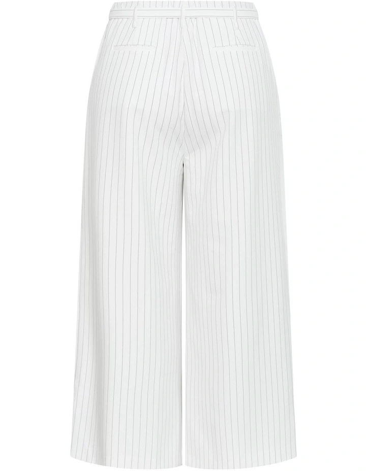 Pinstripe Wide Leg Pant in Ivory image 4