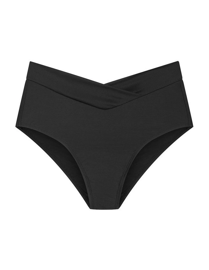 Positano Hi Waist Bikini Brief in Black image 3