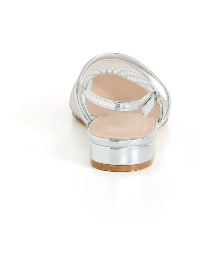 Wide Fit Lily Mesh Flat in Silver image 2