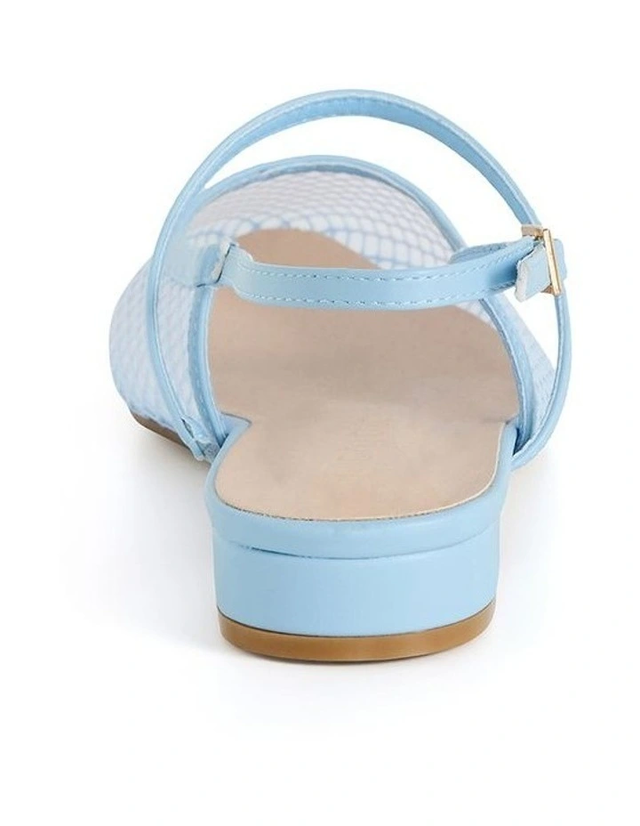 Wide Fit Lily Mesh Flat in Soft Blue image 2