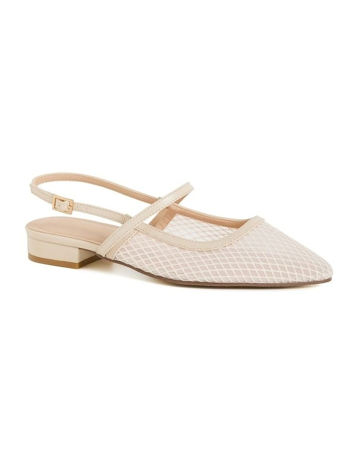 Wide Fit Lily Mesh Flat in Stone image 1