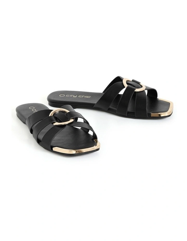 Wide Fit Jacey Slide in Black image 3