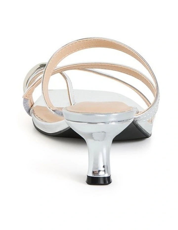 Wide Fit Jasmine Heel in Silver image 2