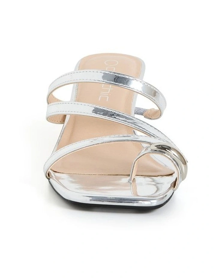 Wide Fit Jasmine Heel in Silver image 4