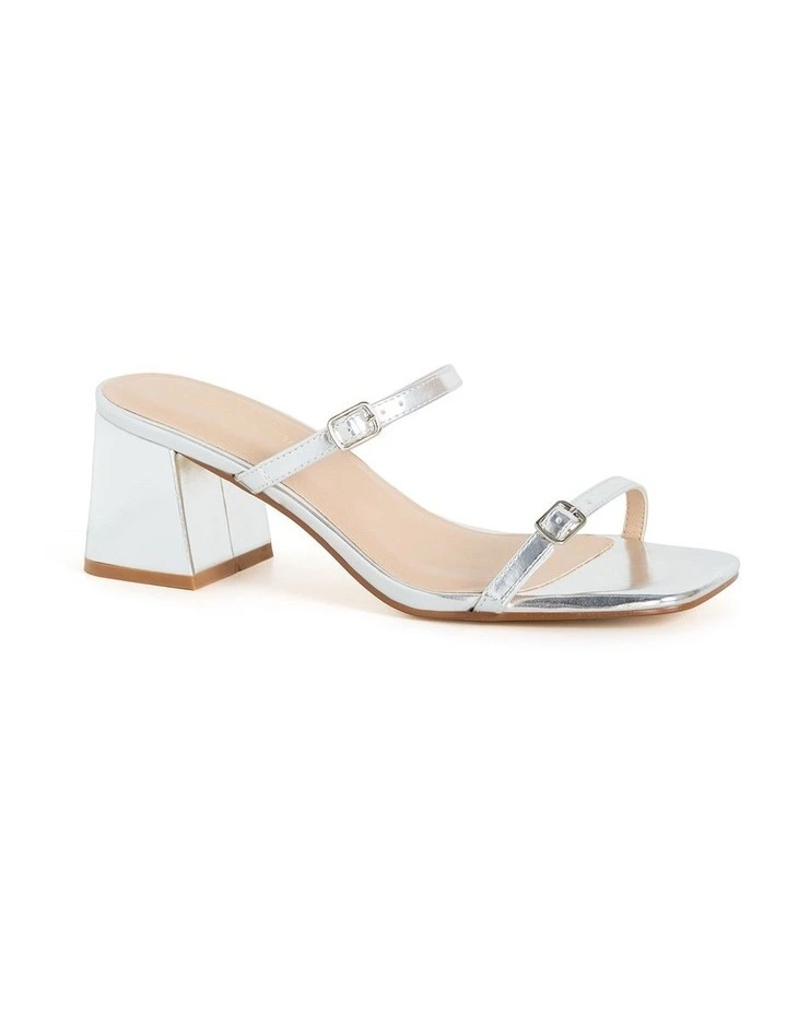 Wide Fit Yazmine Heel in Silver image 1