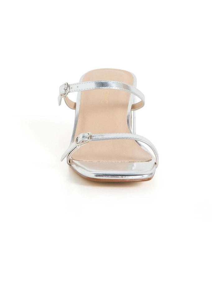 Wide Fit Yazmine Heel in Silver image 4