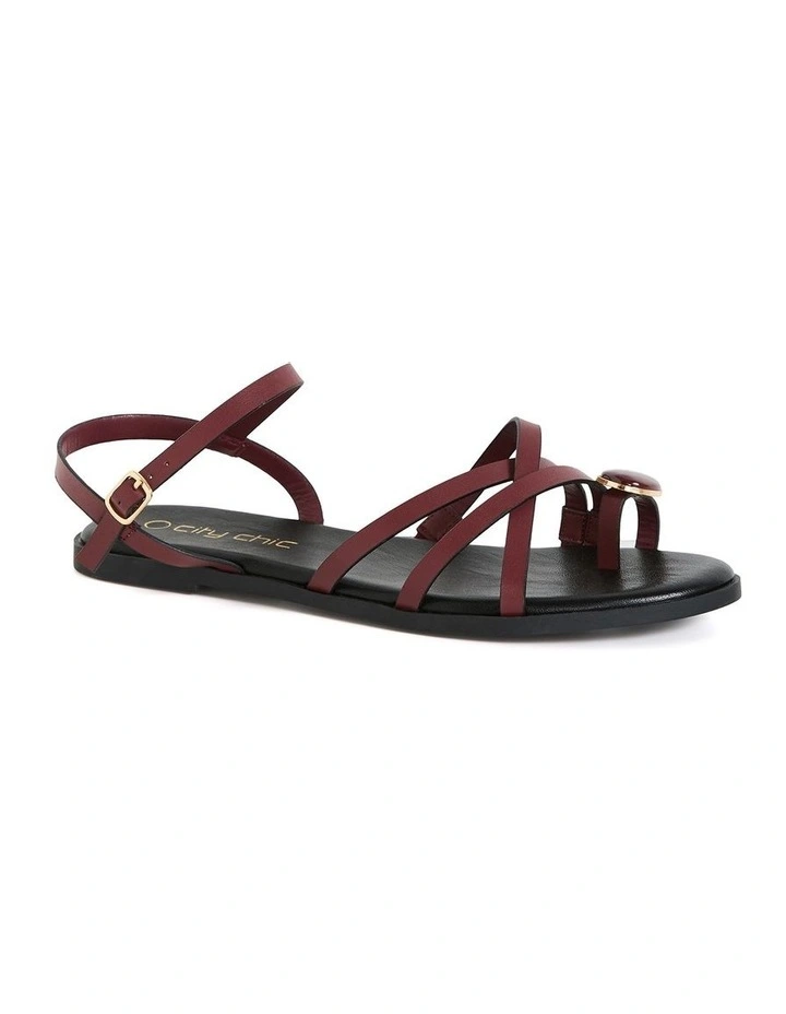 Wide Fit Sadie Sandal In Dark Cherry image 1