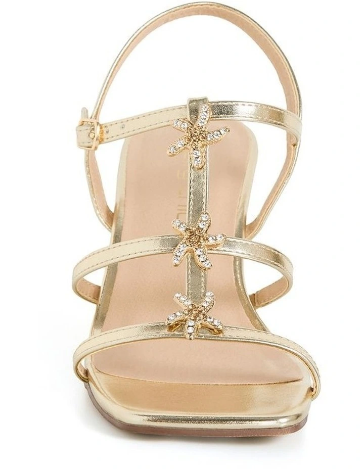 Wide Fit Starlet Heel In Gold image 4