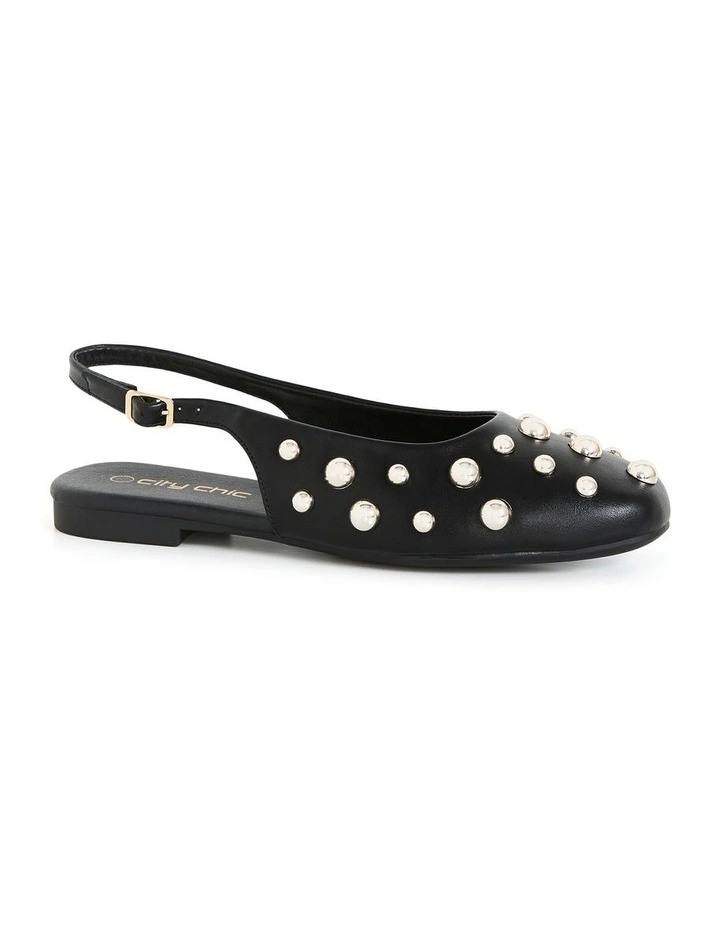 Wide Fit Lyla Rivet Ballet Flat In Black image 1