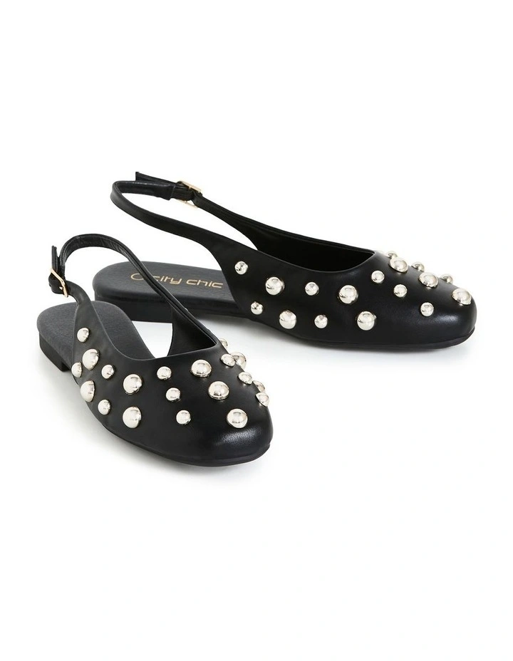 Wide Fit Lyla Rivet Ballet Flat In Black image 3
