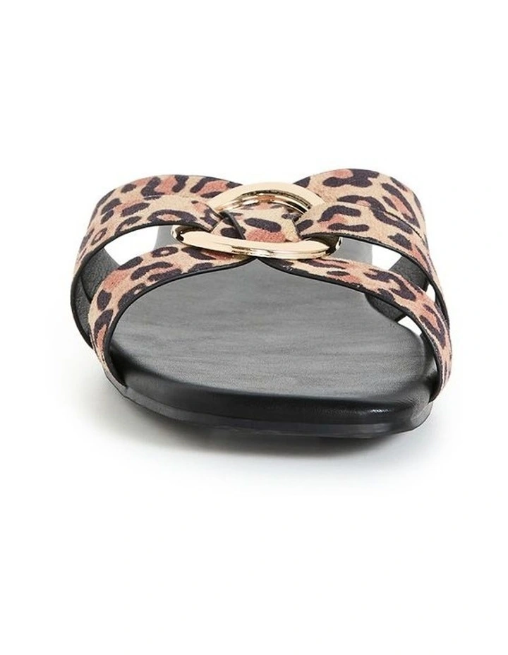Wide Fit Jacey Leopard Print Slide in Fawn image 4