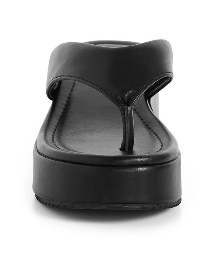 Wide Fit Naomi Platform Thong in Black image 4