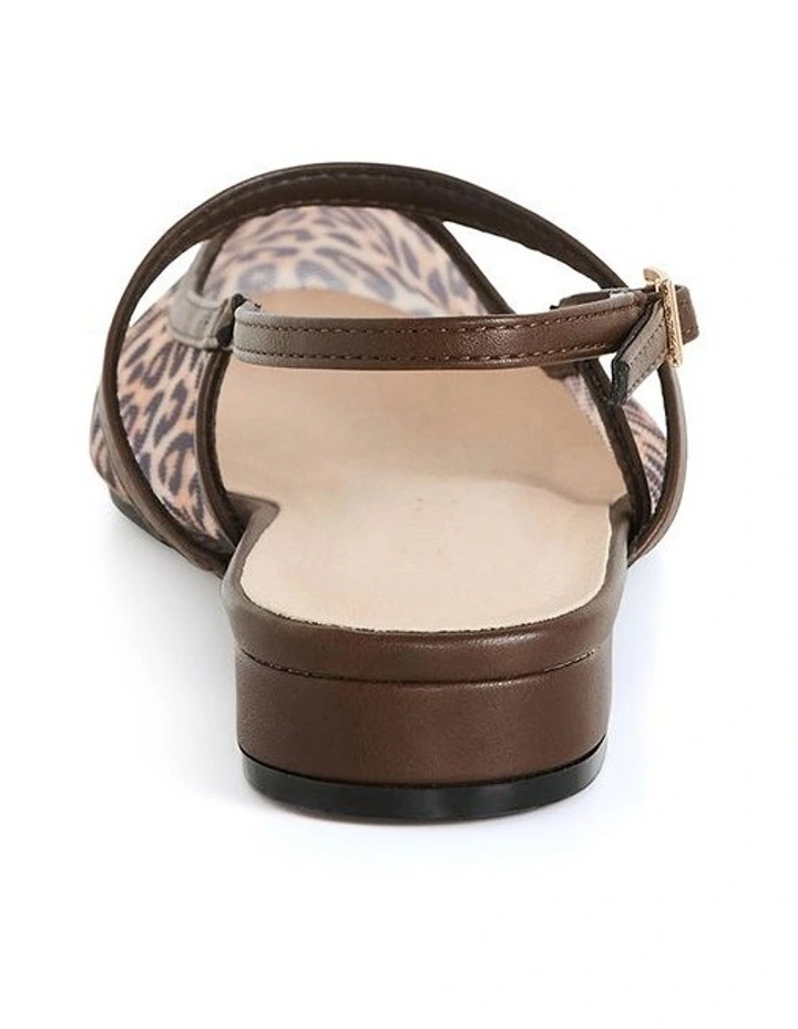 Wide Fit Animal Mesh Flat in Chocolate image 2