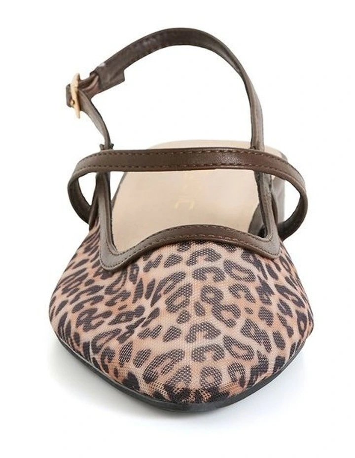 Wide Fit Animal Mesh Flat in Chocolate image 4