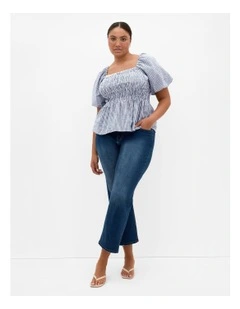 Blaire Gingham Top in Navy