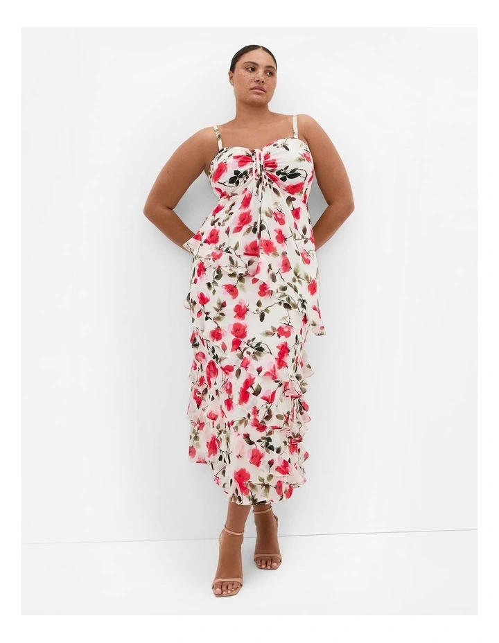 Skai Fleur Print Top in Ivory image 1