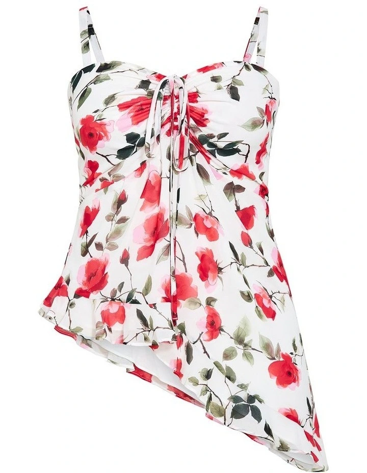 Skai Fleur Print Top in Ivory image 3