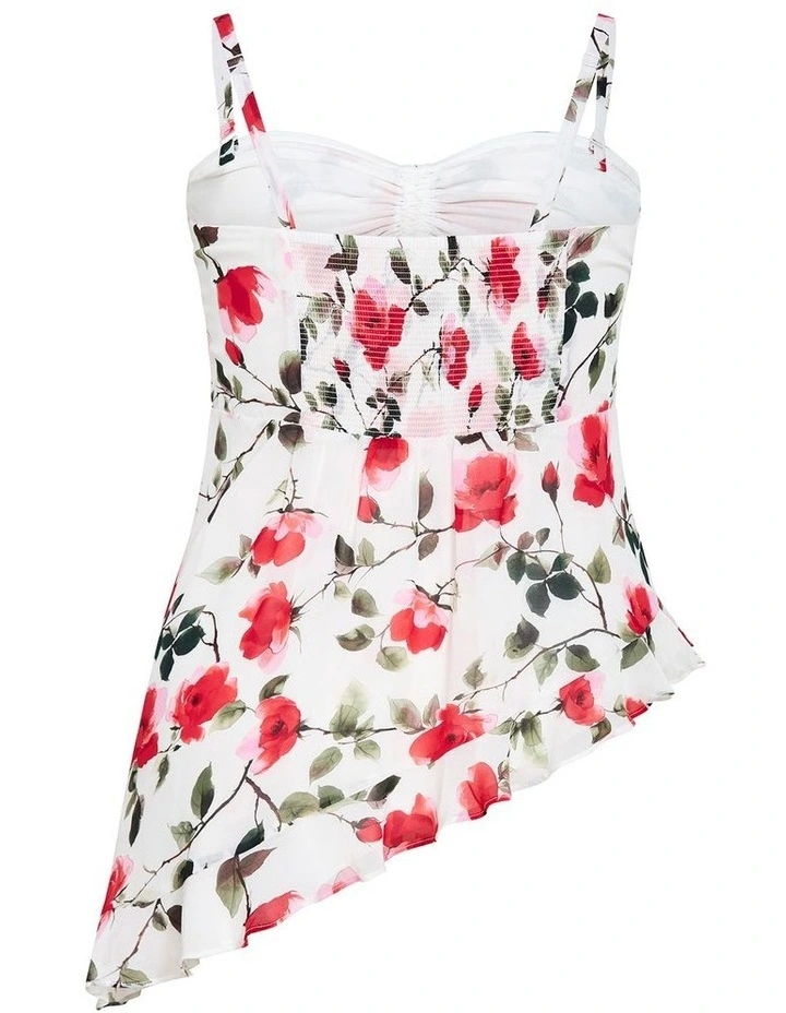 Skai Fleur Print Top in Ivory image 4