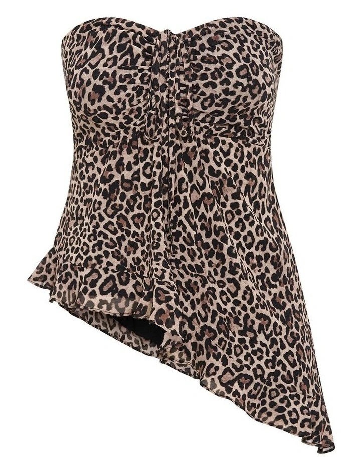 Skai Leopard Print Top in Black image 5