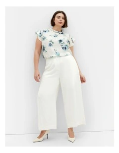 Lorelai Short Sleeve Print Top in Ivory