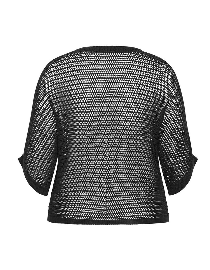 Crochet Knit Resort Top in black image 4