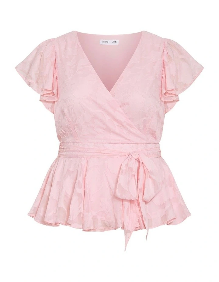 First Date Flutter Top in Dusty Pink image 3