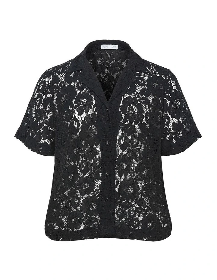 Lani Lace Shirt in Black image 3