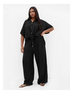 Kalea Tie Front Shirt in Black