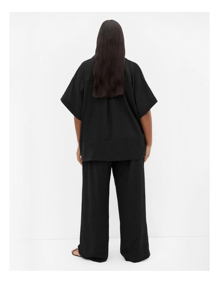 Kalea Tie Front Shirt in Black image 2